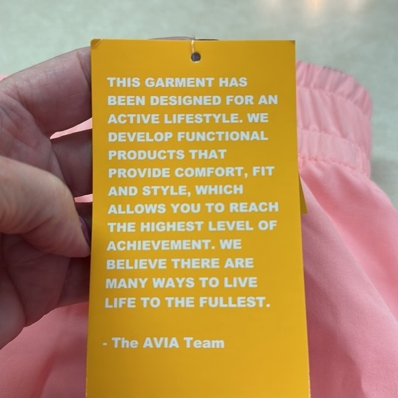 Avia Pastel Peach Running Short Zippered Pockets Size 22 NWT - Picture 9 of 10